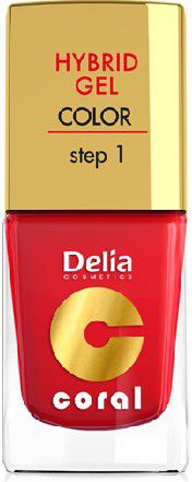 Llak thonjsh Delia Cosmetics Coral Hybrid Gel, nuanca 01, 11ml, i kuq