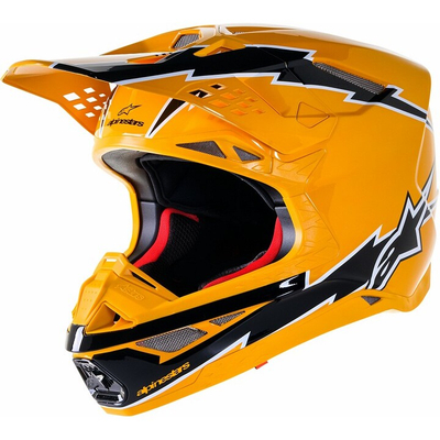 Helmetë motocross Alpinestars Supertech S-M10 Ampress, madhësia L, e verdhë e zezë e bardhë