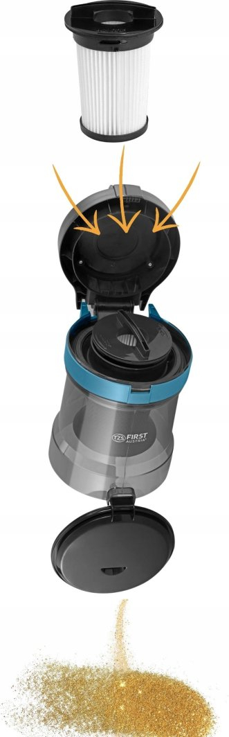 Fshesë me korrent First Austria Cyklnov, 800W, 2L, filtër HEPA, gri me blu