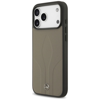 Mbrojtëse telefoni Mercedes Leather Case The Move MagSafe, për iPhone 17 Pro Max, lëkurë natyrale, bezhë