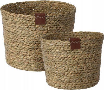 Set shporta dekorative Home and Styling Collection, 2 copë, kashtë e endur, ngjyrë natyrale