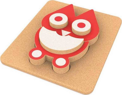Puzzle Buf 3D Elou, e kremtë/kuqe