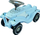 Makine lodër ride-on BIG Bobby Car Classic Blowball, 4 rrota, bori mekanike, blu e çelët