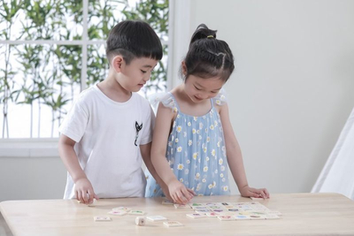 Loja edukative druri Viga Toys Learning Puzzle Sort the Senses, 37 copa, shumëngjyrëshe