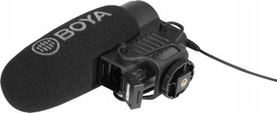 Mikrofon shotgun Boya BY-BM2040, super cardioid, për kamera dhe telefon, i zi