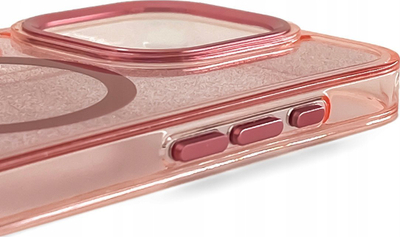 Mbulesë Glitter MagSafe për Apple iPhone 16 Pro, TPU, rozë transparente me shkëlqim