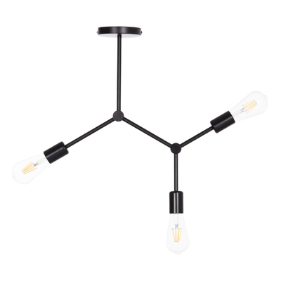 Llambë tavani Lighty HM7404.11, 3 llamba, metal, e zezë