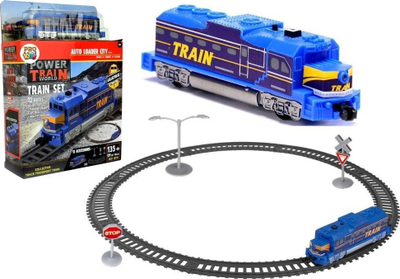 Set tren elektrik PRO Railway 135cm, lokomotivë me drita edhe zë, me aksesorë, shumëngjyrësh