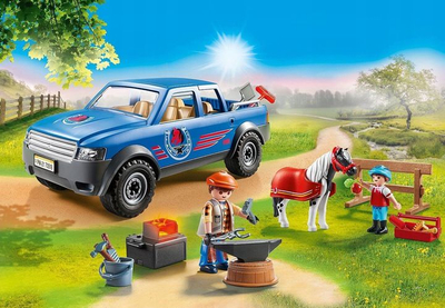 Set lodër Playmobil Country Mobile Farrier 70518, 51 pjesë, me dritë, shumëngjyrësh