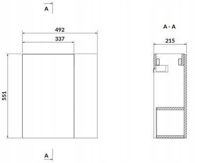 Dolap lavamani Cersanit LARGA S932-110-DSM, 49.2x55.1x21.5 cm, i bardhë me shkëlqim