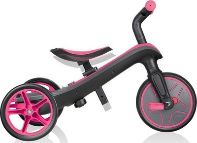 Tricikël 4-në-1 Globber Explorer Trike, me tendë dielli, rrip sigurie 5 pika, rozë