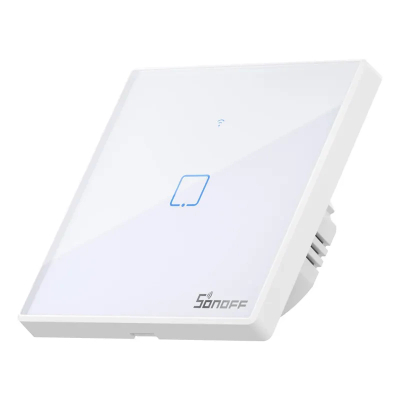 Çelës muri i mençur Sonoff T2 EU, Wi-Fi, RF 433MHz, i bardhë