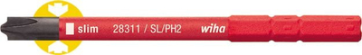 Bit elektrik Wiha slimBit PlusMinus Phillips PH2, 75mm, i izoluar