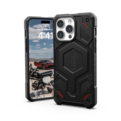 Futrollë Urban Armor Gear Monarch Pro MagSafe për iPhone 15 Pro Max, Kevlar, e zezë