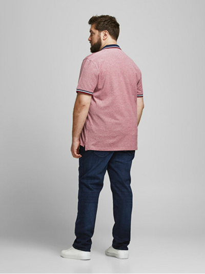 Set maica polo Jack&Jones PLUS JJEPAULOS Slim Fit, e kuqe/kaltër, 2 palë