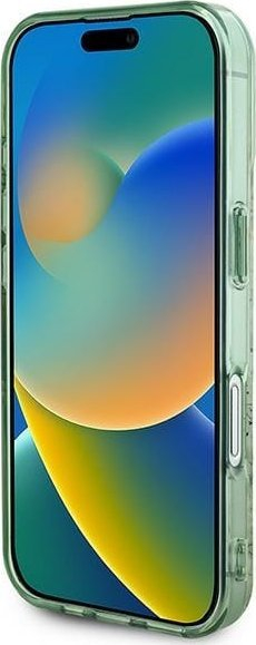 Kapak telefoni Guess GUHMP16SHFWBDCEN, iPhone 16 6.1", hardcase, MagSafe, jeshile me lule