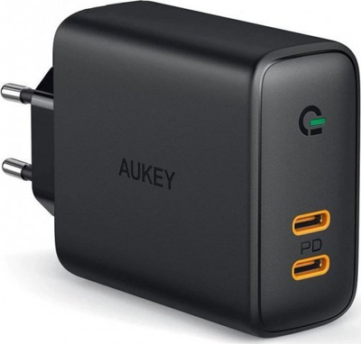 Karikues muri Aukey PA-D2, 2 porta USB-C, 30W, i bardhë