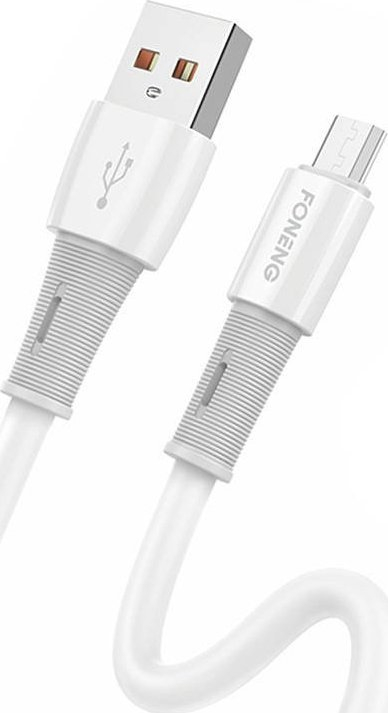 Kabllo USB në Micro USB Foneng X86, 3A, 1.2m, e bardhë