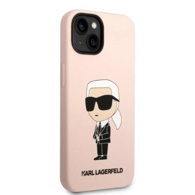 Mbulesë telefoni Karl Lagerfeld Liquid Silicone, për iPhone 14, rozë