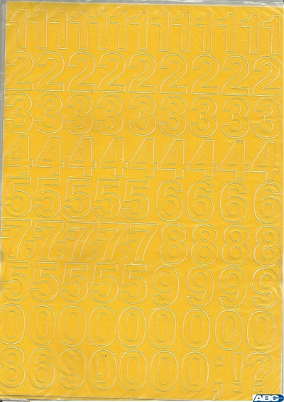 Shifra vetëngjitëse Artdruk 10 cm, set numrash, e verdhë e çelët