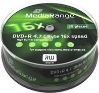 Disqe MediaRange DVD+R 4,7GB 16x, Spindle 25 copë