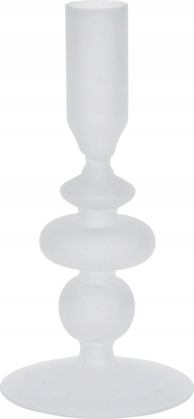 Mbajtëse qiriri Home & Styling Collection, xham, 17 cm, e bardhë