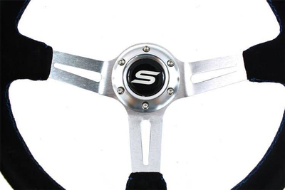 Timon sportiv SLIDE_F Steering Wheel SLIDE 350mm, offset 80mm, suede blu
