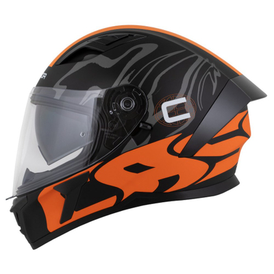 Helmetë integrale Cassida Orbit Multivers, ECE 22.06, me diell, e zezë matte portokalli gri e bardhë, XL