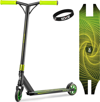 Trotinet akrobatik Soke PRO 1521, rrota 110 mm, deri 100 kg, i verdhë