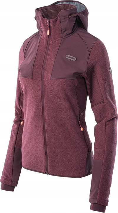 Bluzë sportive Hi-Tec Lady Turfo, fleece, me kapuç, lejla e errët