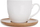Set filxhanësh Orion, porcelani 120 ml, pjatëza bambuje, 6 copë, të bardha