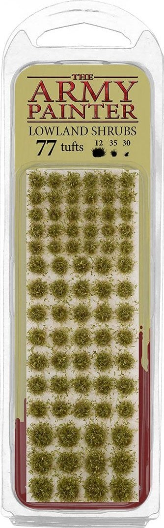 Bar dekorativ për miniatura Army Painter Lowlands Shrubs 77 copë, jeshil