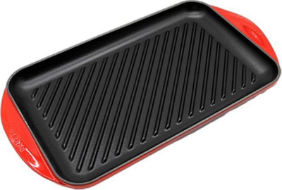 Tavë grill katrore Le Creuset 20132400600460, Extra Large Double Burner, emalim gize, e kuqe