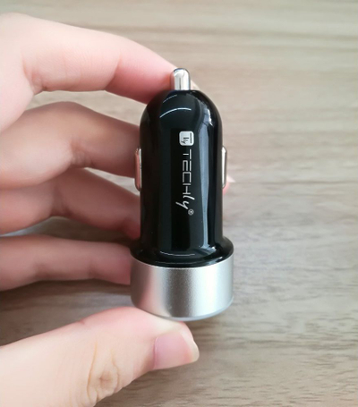 Karikues makine Techly IUSB2-CAR-ADP482, 2x USB A, 4.8A, i zi/i hirtë