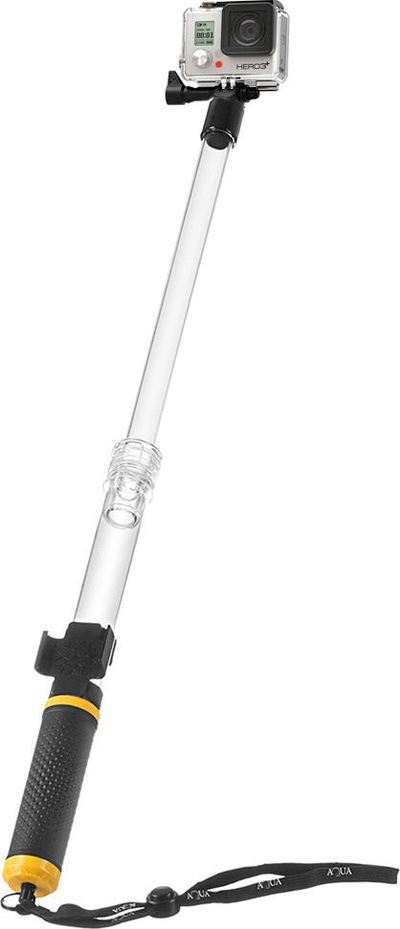 Shkop selfie notues SmartGuard, 35–58cm, për GoPro dhe kamera aksion, i zi me të verdhë