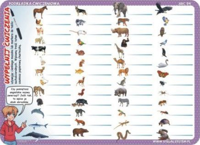 Tapet edukativ për fëmijë Animals 04, me figura kafshësh, gjuhë angleze, shumëngjyrësh