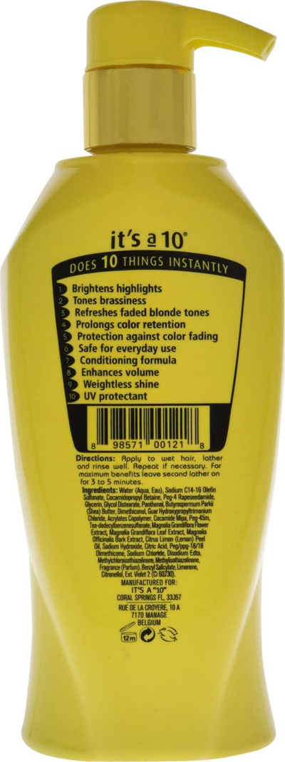 Shampo për flokë bjonde Its a 10 Miracle Brightening, 295ml, unisex