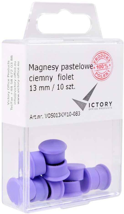 Magnetë Victory Pastel, 13 mm, set 10 copë, vjollcë e errët