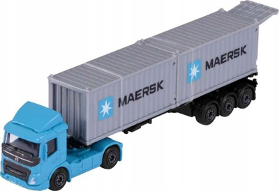 Lodër maketë Majorette Maersk Transport Vehicle, makinë mini, die cast, dizajn si t’ra, shumëngjyrëshe