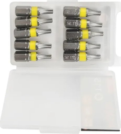 Set bitash TORX Boxer T15, 10 copë, çelik S2, e verdhë