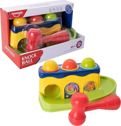 Играчка за удирање со топчиња Huanger Knock Ball, 3 топчиња, пластика, повеќебојна