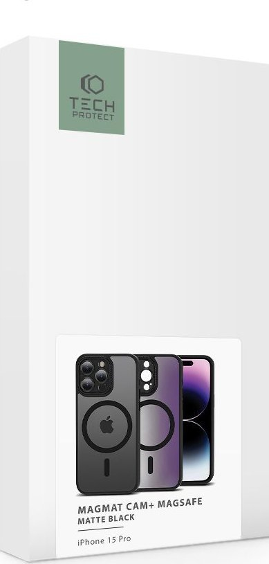 Mbrojtëse telefoni Tech-Protect Magmat Cam+ MagSafe për iPhone 15 Pro, matte, e zezë
