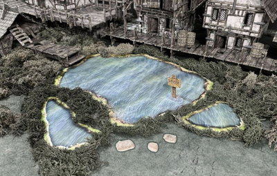Set terreni Battle Systems BSTFWA008 Lakes &amp; Bogs, për lojëra tabletop, me shumë ngjyra
