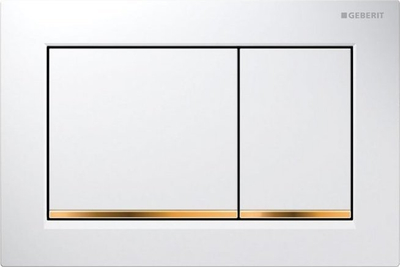 Pllakë komandimi Geberit Sigma30 115.883, dual flush, e bardhë me ar të lustruar