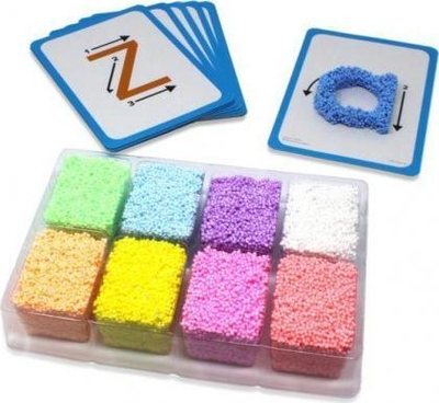 Set edukativ Learning Resources Playfoam Shape and Learn, alfabeti i vogël, shumëngjyrësh