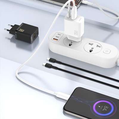 Полнач USB C Dudao A27EU, 25W GaN, Power Delivery, црн