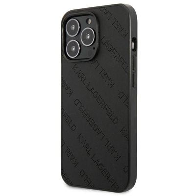 Mbulesë telefoni Karl Lagerfeld për iPhone 13 Pro Max, 6.7\", lëkurë eko, e zezë