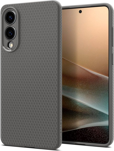 Mbështjellës telefoni Spigen Liquid Air Marble, Samsung Galaxy S25 Edge, gri