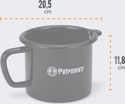 Tenxhere Petromax Warming Pot, çelik i emaluar, 1.4L, e zezë