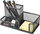 Organizues tavoline Office Supplies, metal, me 3 ndarje, i zi